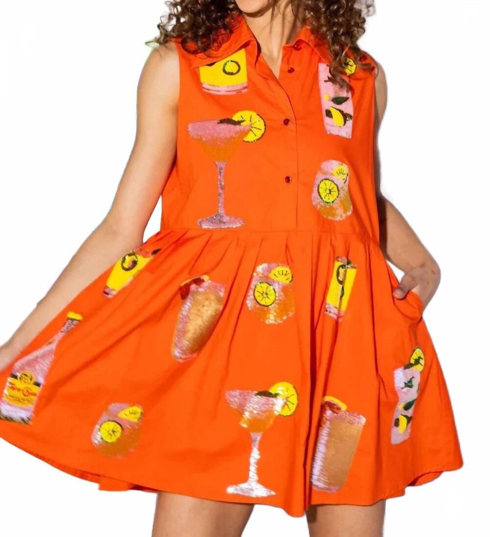 NEW QUEEN OF SPARKLES tequila dress in orange